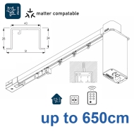 5600 Electric recess & 5600 Wave Electric recess systems, White or Black.  up to 650cm