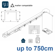 5600 Electric recess & 5600 Wave Electric recess systems, White or Black.  up to 750cm