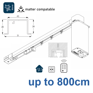 5600 Electric recess & 5600 Wave Electric recess systems, White or Black.  up to 800cm