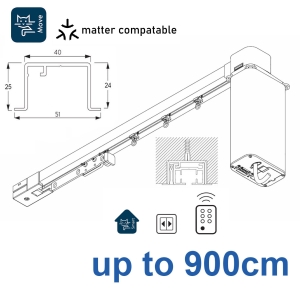 5600 Electric recess & 5600 Wave Electric recess systems, White or Black.  up to 900cm