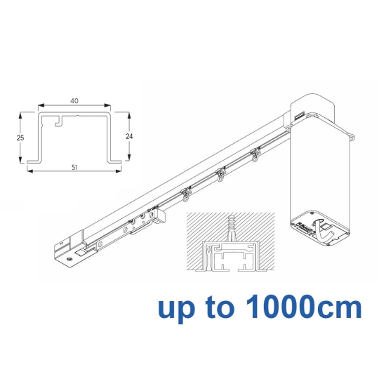 5600 Electric recess & 5600 Wave Electric recess systems, White or Black.  up to 1000cm