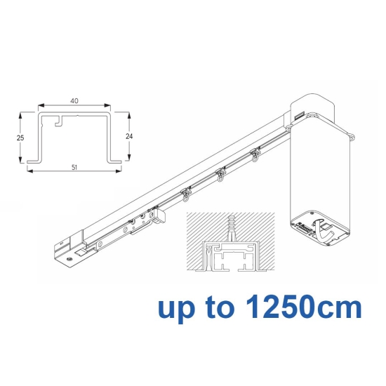 5600 Electric recess & 5600 Wave Electric recess systems, White or Black.  up to 1250cm