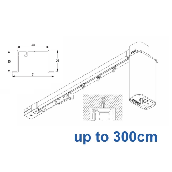 5600 Electric recess & 5600 Wave Electric recess systems, White or Black.  up to 300cm