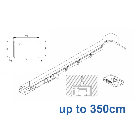 5600 Electric recess & 5600 Wave Electric recess systems, White or Black.  up to 350cm