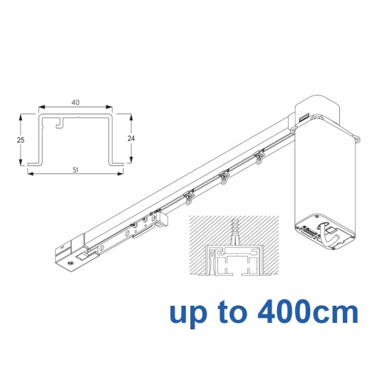 5600 Electric recess & 5600 Wave Electric recess systems, White or Black.  up to 400cm