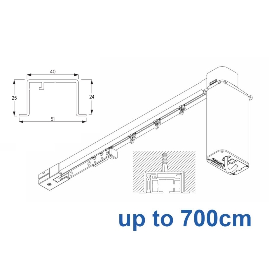 5600 Electric recess & 5600 Wave Electric recess systems, White or Black.  up to 700cm