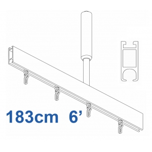 6100 Shower Rail  Straight  in Silver 183cm  6'