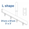 6100 Shower Rail  L shape in Silver  91cm x 91cm  3' x 3'