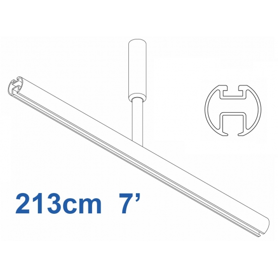 6103 Shower Rail  Straight in White  213cm  7' 