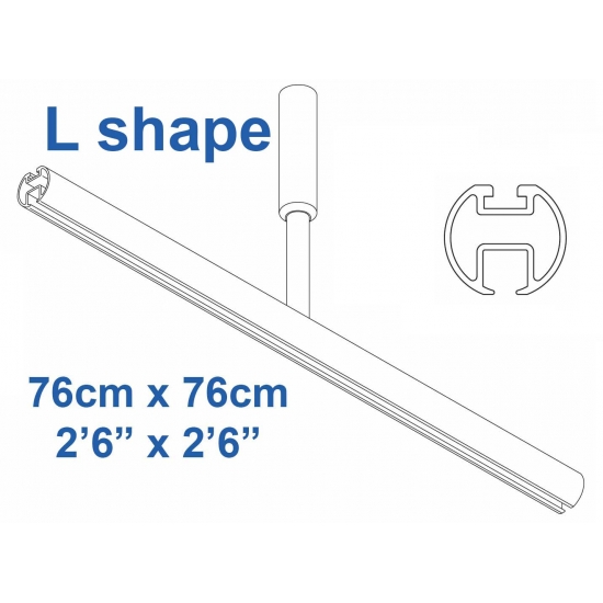 6103 Shower Rail  L shape in White  76cm x 76cm