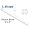 6103 Shower Rail  L shape in White  91cm x 91cm  3' x 3'