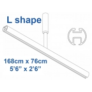 6103 Shower Rail  L shape in White 168cm x 76cm 