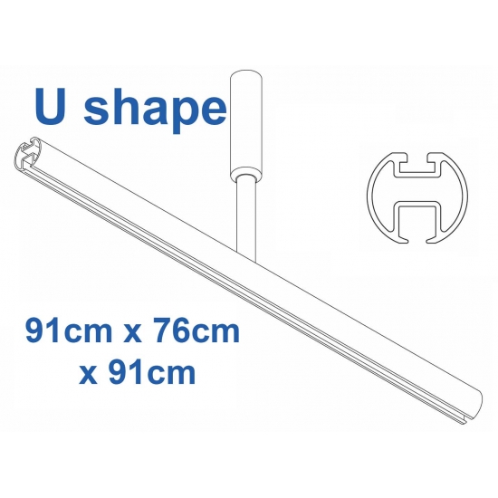 6103 Shower Rail U shape in White  91cm x 76cm x 91cm 