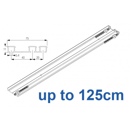 6293 Hand operated triple track system (White only)  up to 125cm Complete