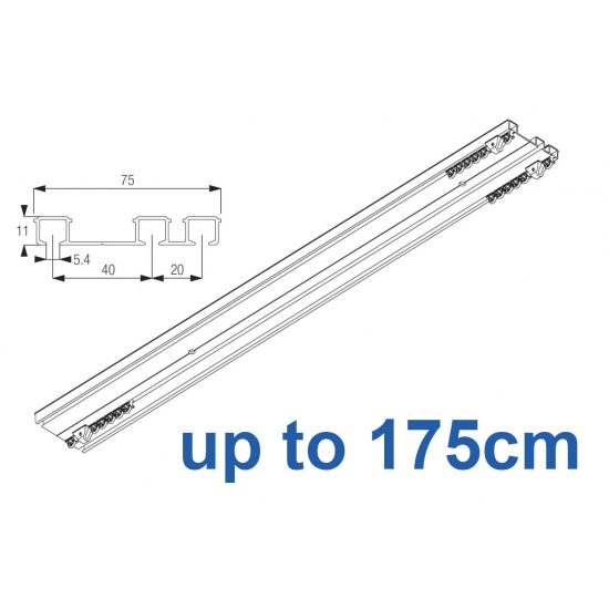 6293 Hand operated triple track system (White only)  up to 175cm Complete