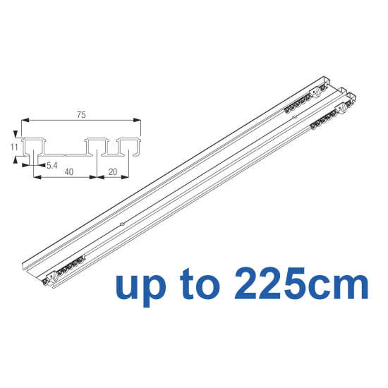 6293 Hand operated triple track system (White only)  up to 225cm Complete