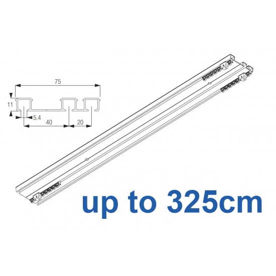 6293 Hand operated triple track system (White only)  up to 325cm Complete