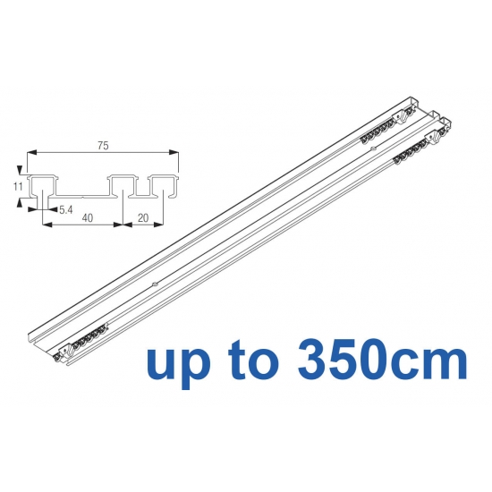6293 Hand operated triple track system (White only)  up to 350cm Complete