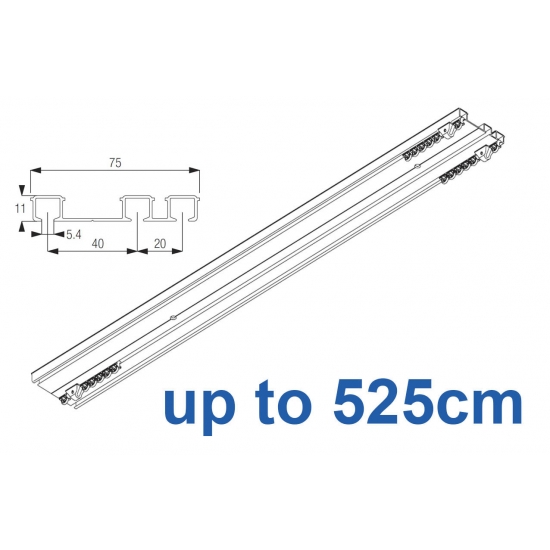 6293 Hand operated triple track system (White only)  up to 525cm Complete