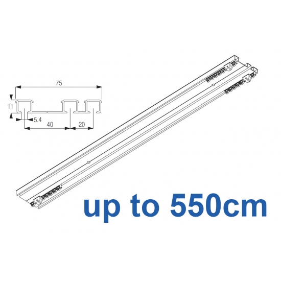 6293 Hand operated triple track system (White only)  up to 550cm Complete