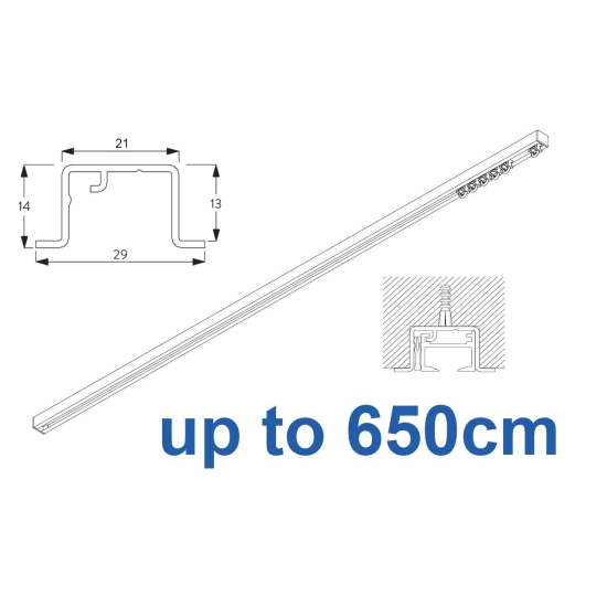 6465 Hand Operated recess & 6465 Wave Hand Operated, recess systems, White or Black. up to 650cm Complete