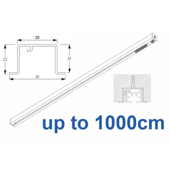 6870 Hand Operated recess & 6870 Wave Hand Operated, recess systems, White or Black.  up to 1000cm Complete