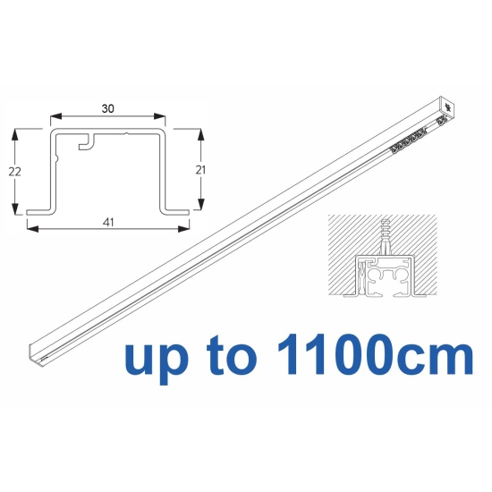 6870 Hand Operated recess & 6870 Wave Hand Operated, recess systems, White or Black.  up to 1100cm Complete