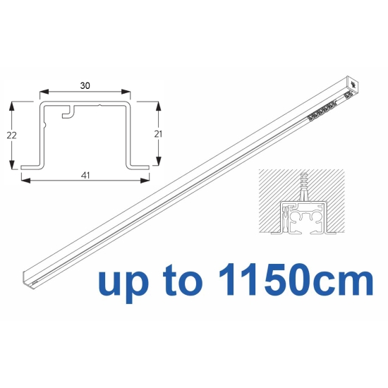 6870 Hand Operated recess & 6870 Wave Hand Operated, recess systems, White or Black.  up to 1150cm Complete