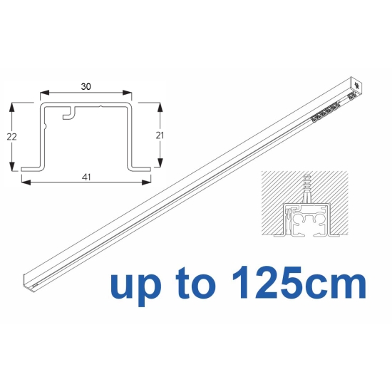 6870 Hand Operated recess & 6870 Wave Hand Operated, recess systems, White or Black.  up to 125cm Complete