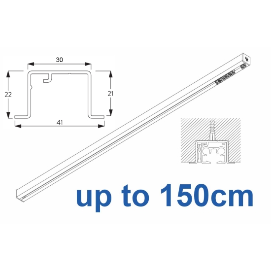 6870 Hand Operated recess & 6870 Wave Hand Operated, recess systems, White or Black.  up to 150cm Complete