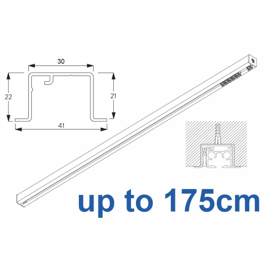 6870 Hand Operated recess & 6870 Wave Hand Operated, recess systems, White or Black.  up to 175cm Complete