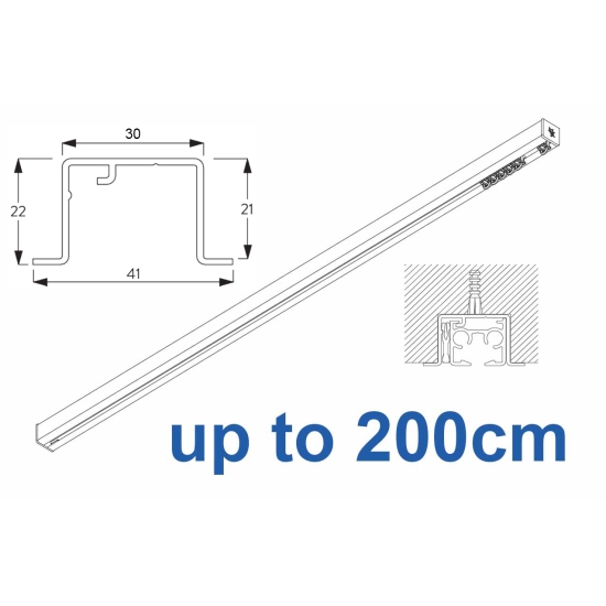 6870 Hand Operated recess & 6870 Wave Hand Operated, recess systems, White or Black.  up to 200cm Complete