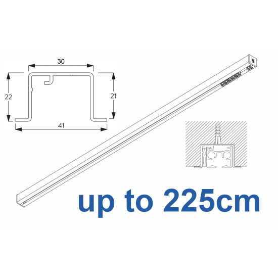 6870 Hand Operated recess & 6870 Wave Hand Operated, recess systems, White or Black.  up to 225cm Complete