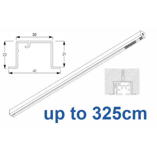 6870 Hand Operated recess & 6870 Wave Hand Operated, recess systems, White or Black.  up to 325cm Complete