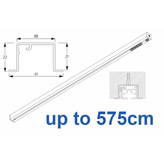 6870 Hand Operated recess & 6870 Wave Hand Operated, recess systems, White or Black.  up to 575cm Complete