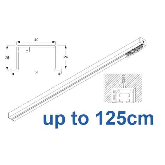 6970 Hand Operated recess & 6970 Wave Hand Operated, recess system, White or Black. up to 125cm Complete