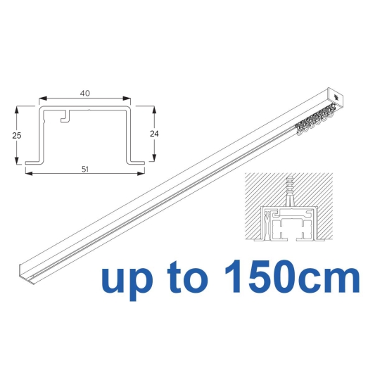 6970 Hand Operated recess & 6970 Wave Hand Operated, recess system, White or Black. up to 150cm Complete