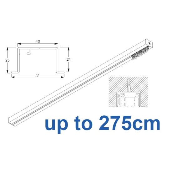 6970 Hand Operated recess & 6970 Wave Hand Operated, recess system, White or Black. up to 275cm Complete