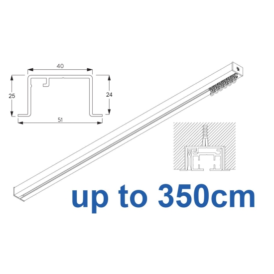 6970 Hand Operated recess & 6970 Wave Hand Operated, recess system, White or Black. up to 350cm Complete