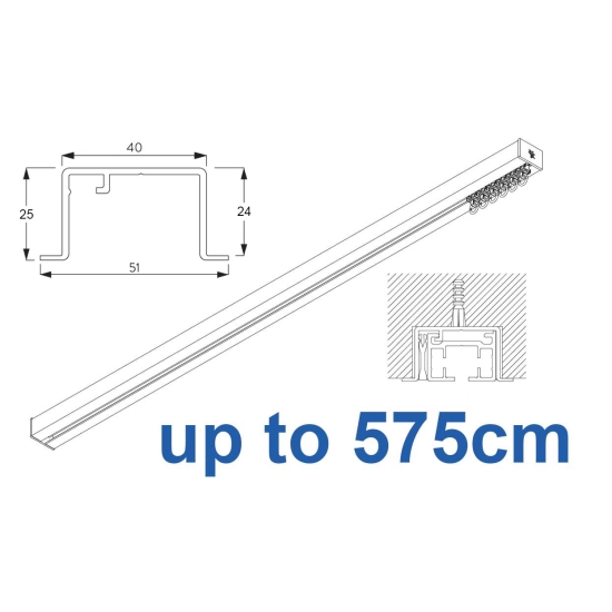 6970 Hand Operated recess & 6970 Wave Hand Operated, recess system, White or Black. up to 575cm Complete