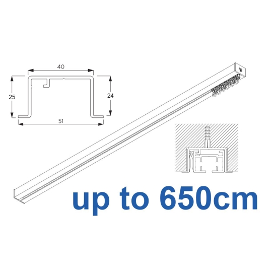 6970 Hand Operated recess & 6970 Wave Hand Operated, recess system, White or Black. up to 650cm Complete