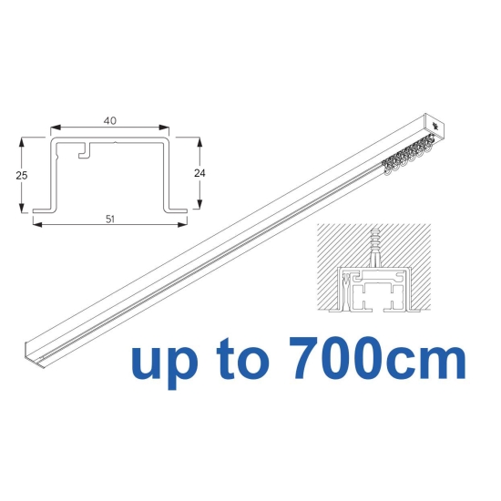 6970 Hand Operated recess & 6970 Wave Hand Operated, recess system, White or Black. up to 700cm Complete