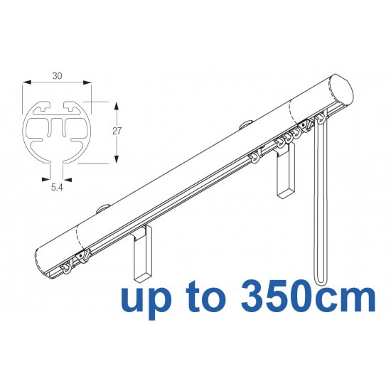 7630 (6120M) 30mm Cord Drawn Metropole White, Black, Matt White, Ecru up to 350cm complete