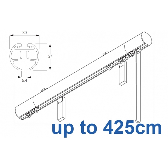 7630 (6120M) 30mm Cord Drawn Metropole White, Black, Matt White, Ecru up to 425cm complete