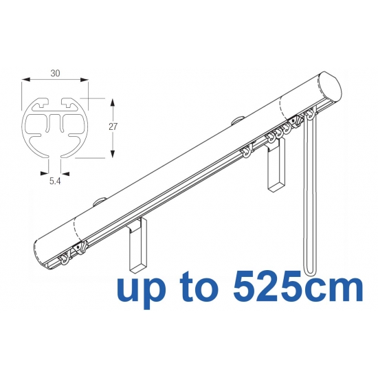 7630 (6120M) 30mm Cord Drawn Metropole White, Black, Matt White, Ecru up to 525cm complete