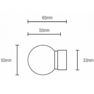 Glass Ball 54mm Finial for 30mm pole (Each) Glass Ball 54mm Finial for 30mm pole (Each)