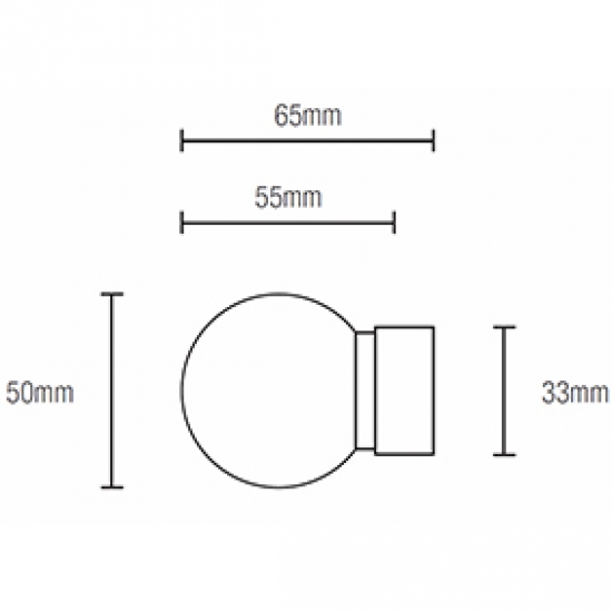 Glass Ball 54mm Finial for 30mm pole (Each)