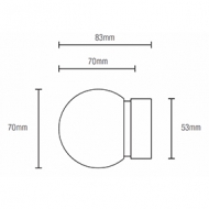 Glass Ball 69mm Finial for 50mm pole (Each) Glass Ball 69mm Finial for 50mm pole (Each)