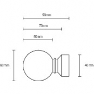 Ball end 70mm for 30mm Pole (Each) Ball end 70mm for 30mm Pole (Each)
