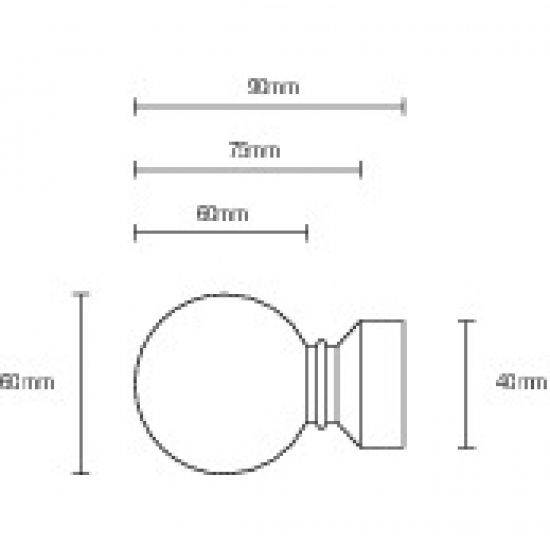 Ball end 70mm for 30mm Pole (Each)